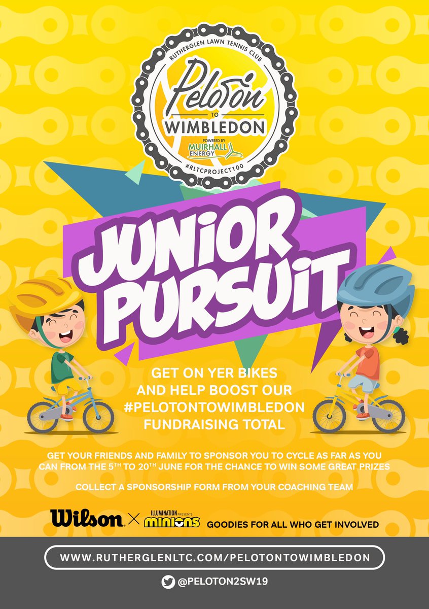RutherglenLTC's tweet photo. This makes us very proud! A #PelotonToWimbledon yellow jersey signed by all our wonderful juniors who participated in our #JuniorPursuit raising almost £5,000 for #RLTCProject100. If we get our indoor courts in Overtoun Park this will be framed and displayed front and centre!🙌🙌 https://t.co/JiIYvjKN5R