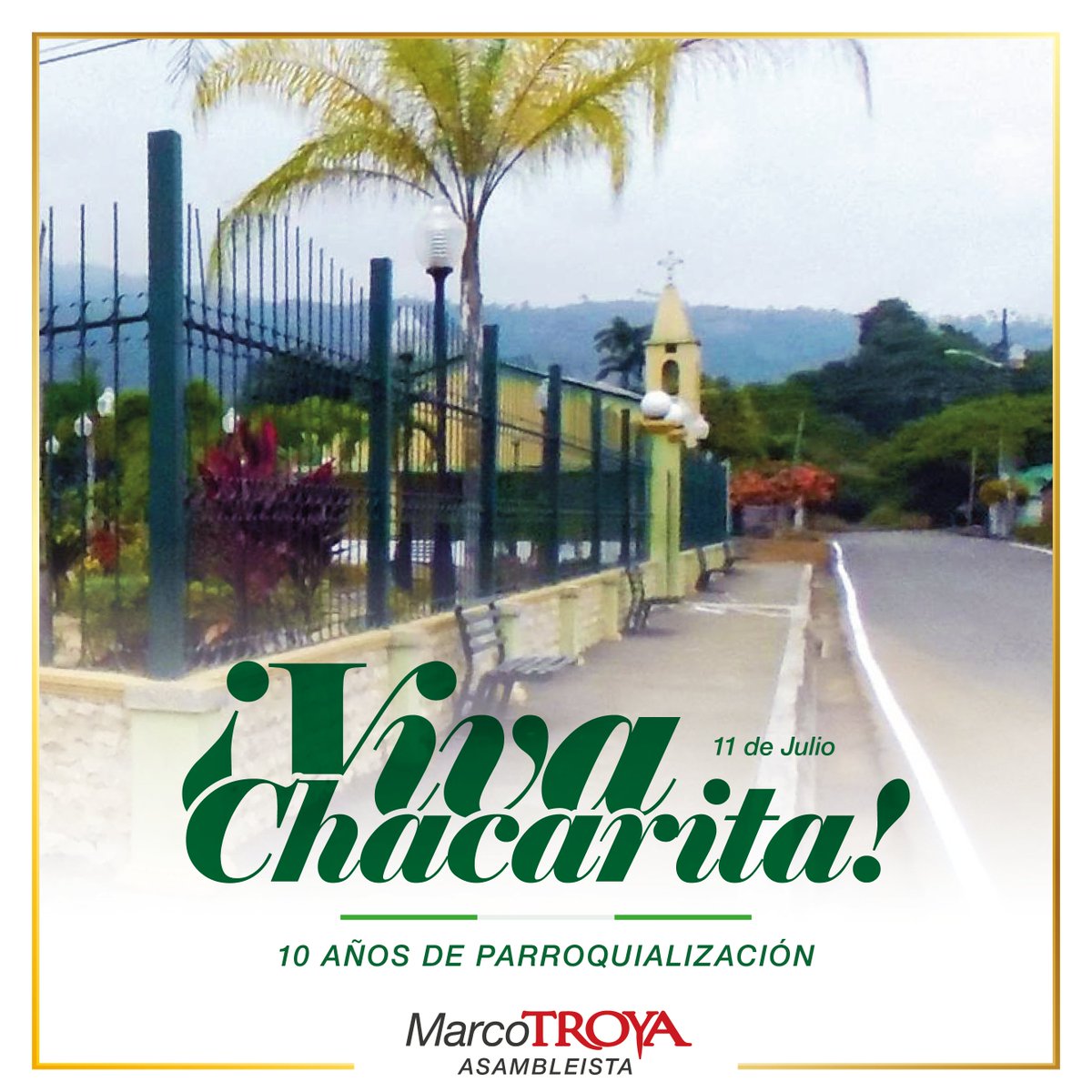 TROYA_Marco's tweet photo. #VivaChacarita!
Mi saludo fraterno a mis hermanos #fluminenses de la querida parroquia #Chacarita del cantón #Ventanas.

#MarcoTROYA #Asambleísta https://t.co/FdD6RfPSV4