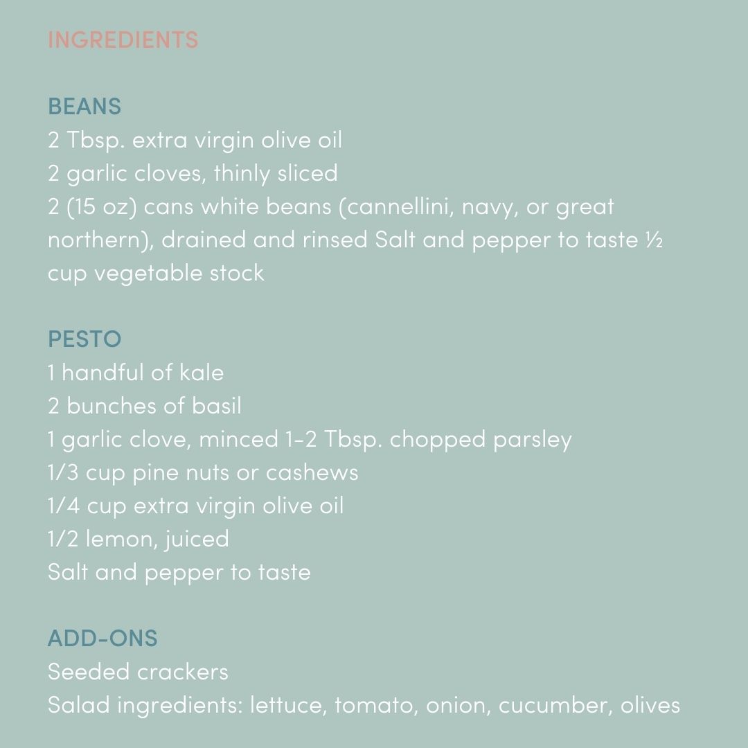 ToneItUp's tweet photo. A #TIUteam favorite from your 6:40 program: Creamy White Beans with Kale Pesto. We’re loving this recipe as a refreshing summer snack at home, lunch on the beach, or even an appetizer when entertaining. Swipe for ingredients and directions ➡️ https://t.co/wXGOsBojv7 https://t.co/VwdDyPaNXL