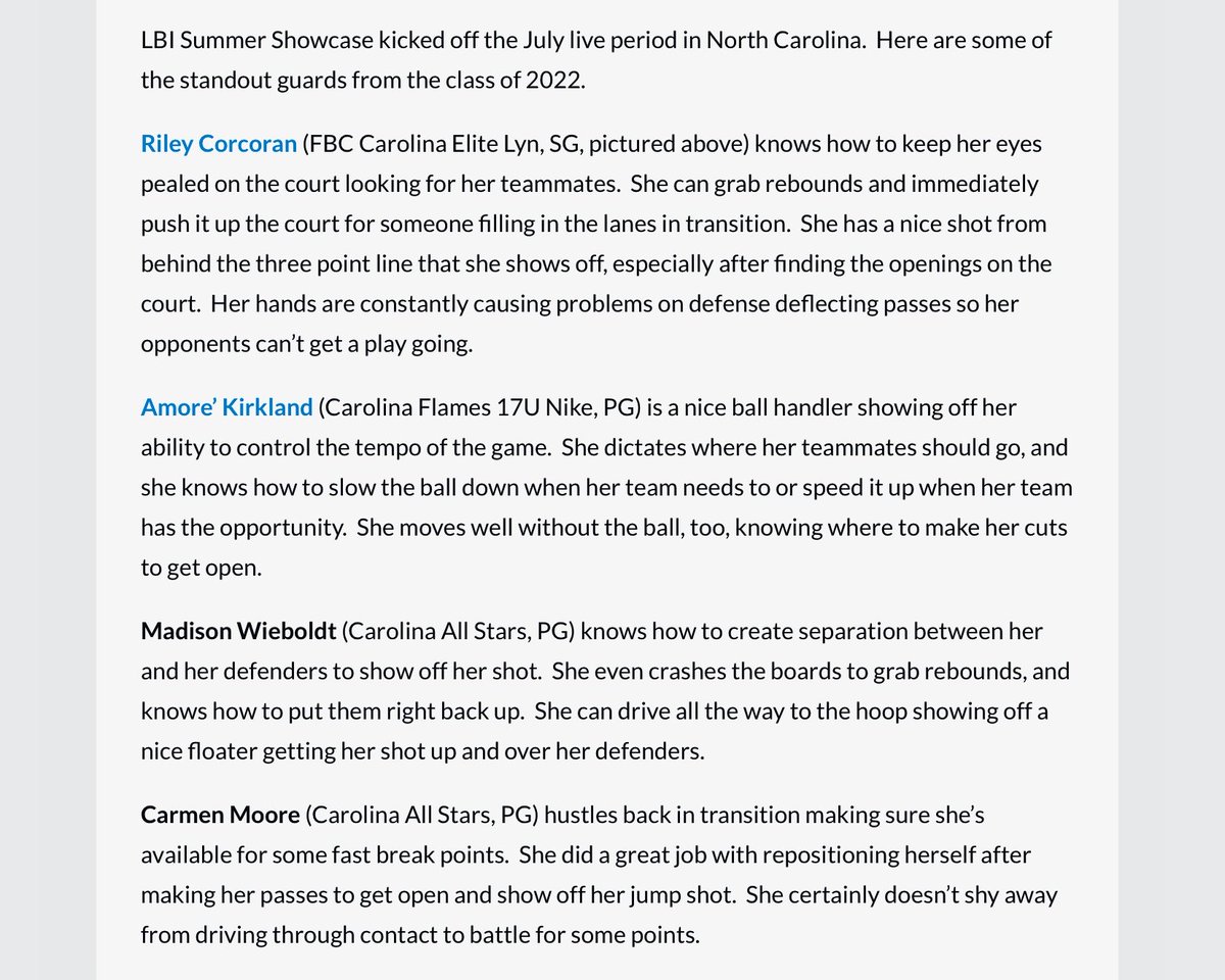 Thank you so much ⁦<a href="/Mindy_McCarthy3/">Mindy McCarthy</a>⁩ for the write up for ⁦<a href="/carmenmoore2022/">carmenmoore2022</a>⁩ and me from the LBI summer showcase tournament!