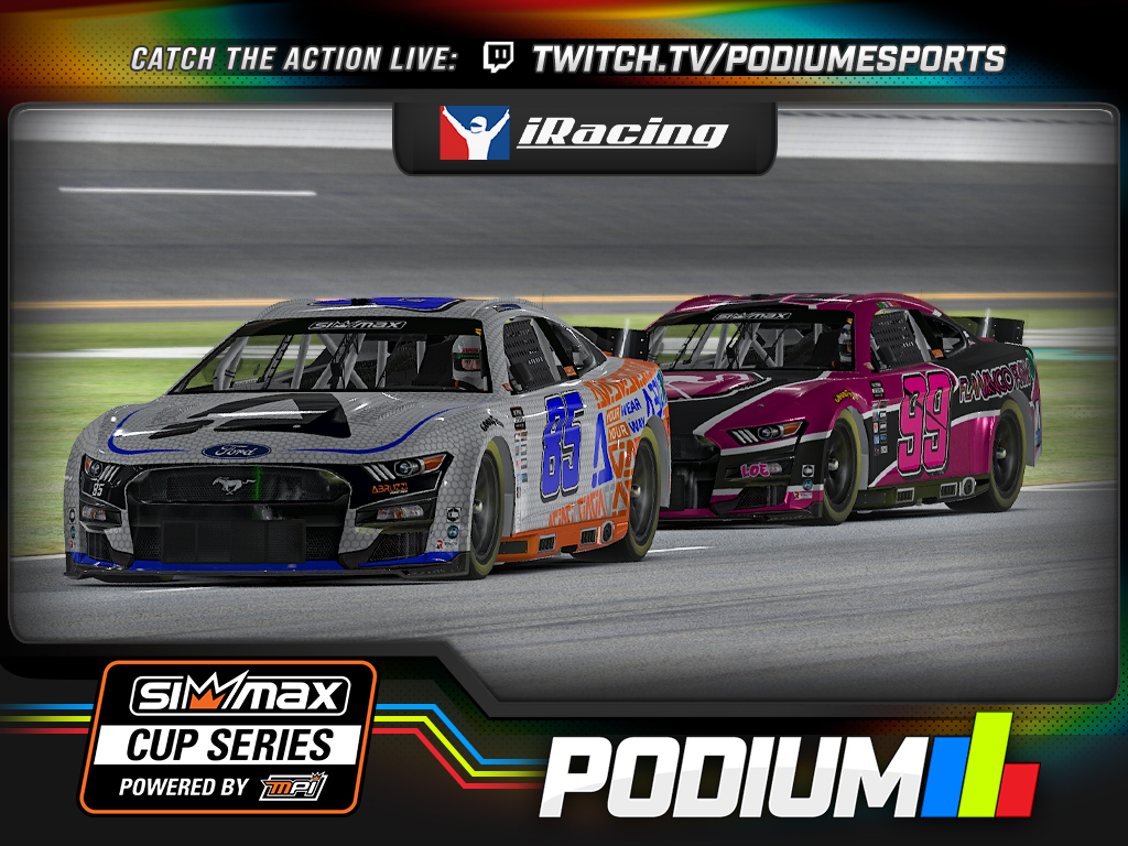 PodiumeSports's tweet image. Green Flag Pit Stops are underway on Lap 25!

@simmaxcupseries | #SimMax | @MPI_INNOVATIONS | twitch.tv/podiumesports