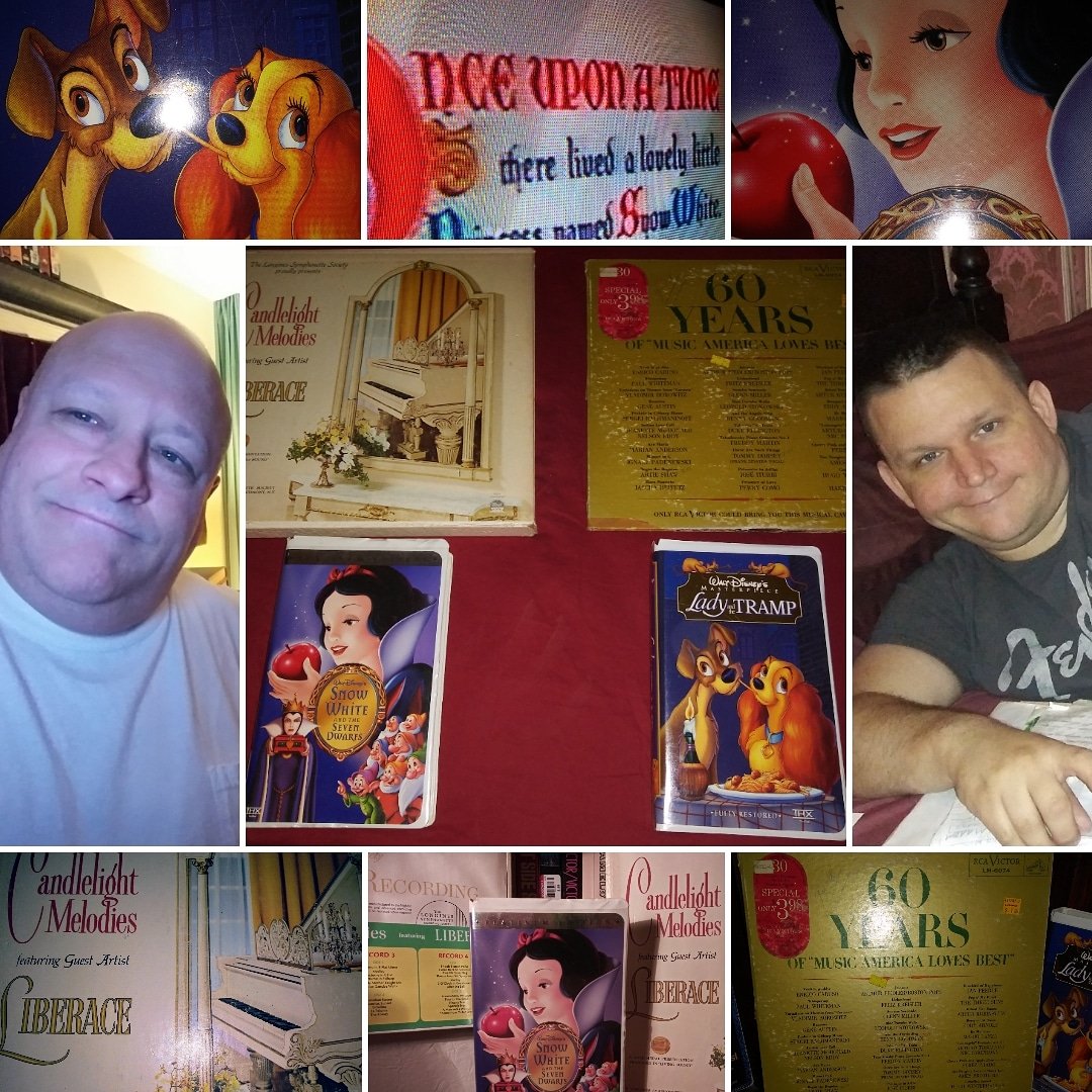 DaddyAndCub's tweet image. MEDIA FOR THE WEEK
is all selected! :)
________________

There are two record collections, one is a Liberace compilation, and the other features sixty years of favorite American music. 

The selected movies are Snow White and the Seven Dwarfs and Lady and the Tramp.