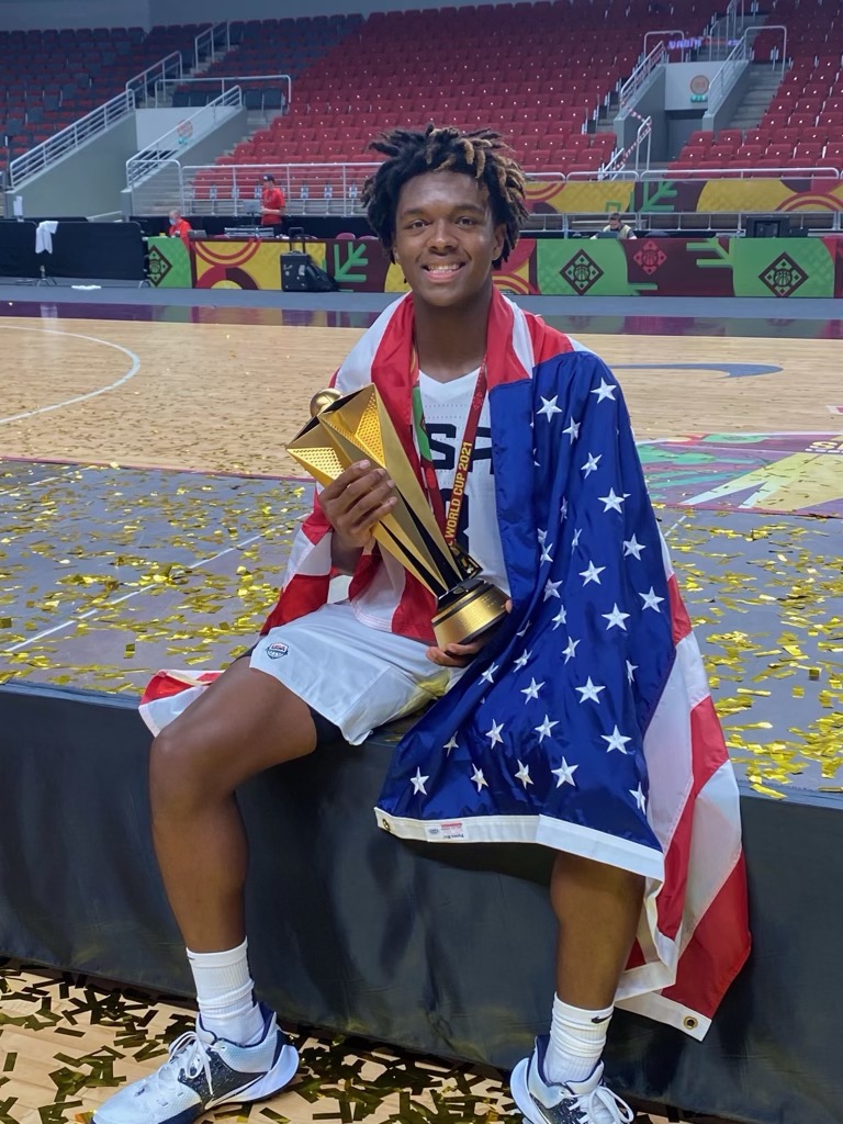 SMTXbasketball's tweet photo. Proud of and excited for Harrison Ingram '21 who helped Team USA bring home the GOLD 🏅 at the FIBA U19 World Cup in Latvia! https://t.co/OH8YuAu3sX