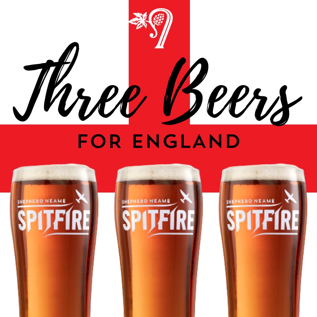 ShepherdNeame's tweet photo. You may not have made it all the way, but a huge well done to our boys for their amazing efforts - three beers for England! 🍺🍺🍺 #threelions https://t.co/jUJMtHxa7N