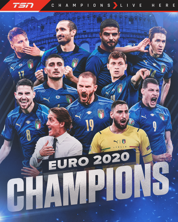 TSN_Sports's tweet photo. ITALY HAS DONE IT! 🇮🇹

Italy defeats England in penalties to win the Euro Cup! #EURO2020 https://t.co/2jnr5XMJCt