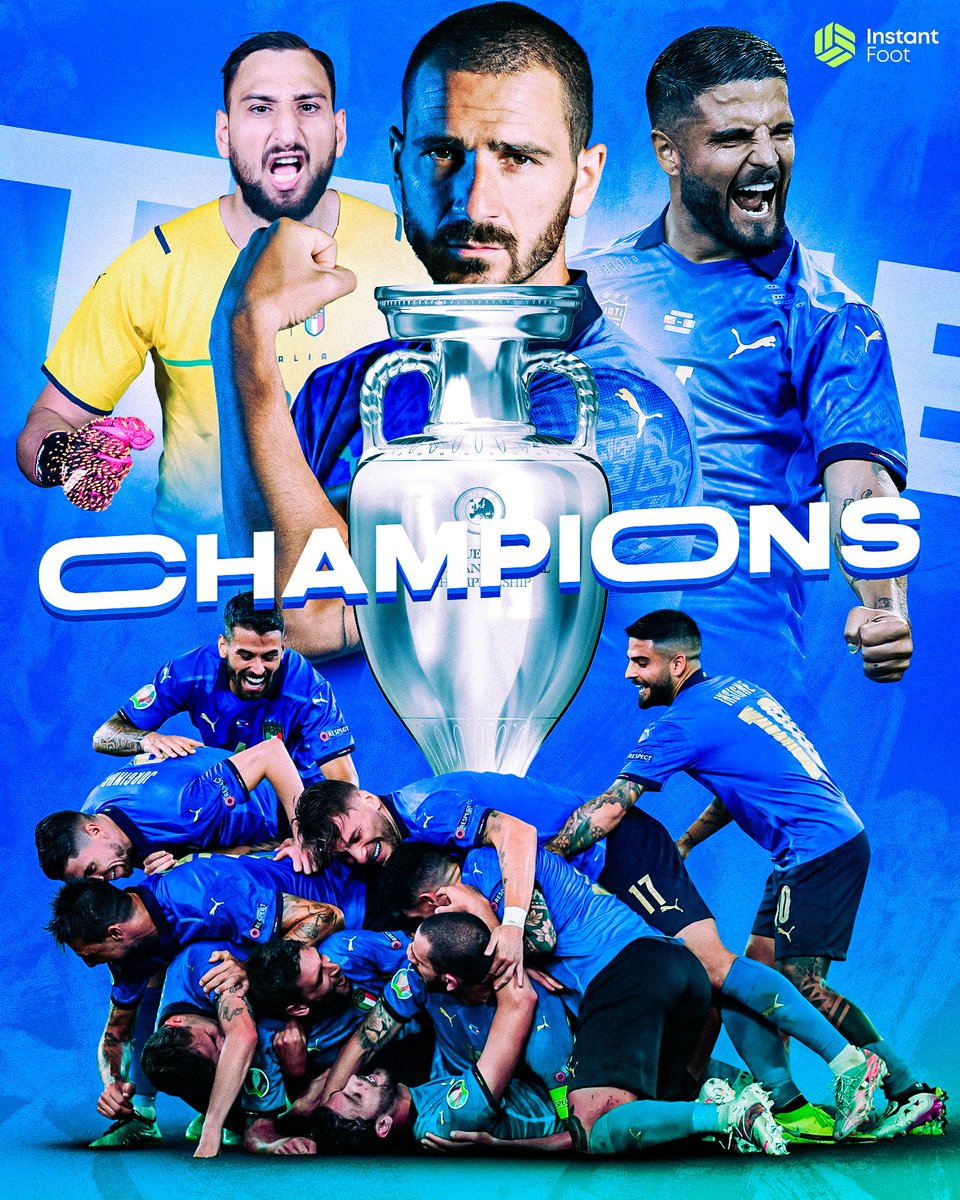 lnstantFoot's tweet photo. C'EST FINI !

L'#ITA EST CHAMPIONNE D'EUROPE POUR LA DEUXIÈME FOIS DE SON HISTOIRE !

🇮🇹🤌🏽🏆 https://t.co/nEjOWU5FsX