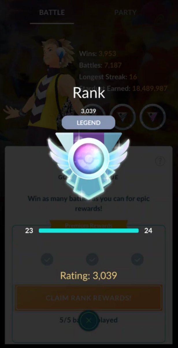 Denton1166's tweet photo. Just hit Legend for the third consecutive season since the inception of this rank!! Like every GBL season, there were a variety of challenges experienced, but I'm striving to remain hopeful about the future of PvP. https://t.co/eBckddmfvh