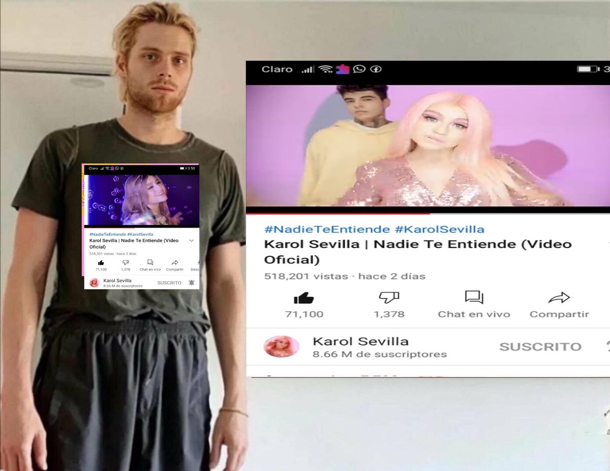 Selena95631554's tweet photo. Mi mamá: Ofrécele algo a la visita
Yo: Ven a dar stream a la nueva canción de @karolsevilla #NadieTeEntiende
#StreamNTE https://t.co/SsOdaGxcp9