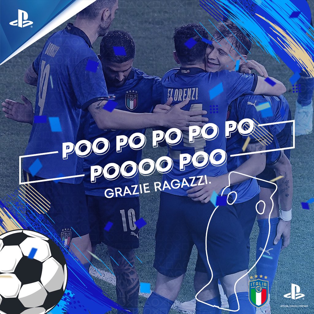 PlayStationIT's tweet photo. È tutto vero, il cielo è azzurro sopra Wembley. Siamo Campioni d’Europa! 💙🇮🇹#ForzaAzzurri #PlaySupporters https://t.co/PABPKs3OcH