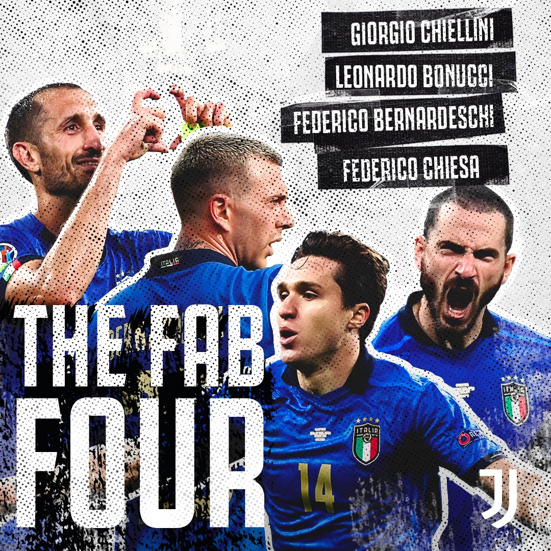 juventusfc's tweet photo. 𝐁𝐑𝐀𝐕𝐈𝐒𝐒𝐈𝐌𝐈𝐈𝐈𝐈𝐈𝐈𝐈𝐈𝐈! 🇮🇹🏆😭

GLI #AZZURRI CE L’HANNO FATTA! HANNO VINTO #EURO2020! 👏 COMPLIMENTI AI NOSTRI FAB FOUR BIANCONERI @chiellini, @bonucci_leo19, @federicochiesa, @fbernardeschi! ⚪⚫

#ForzaJuve https://t.co/aJLCGv7hEr