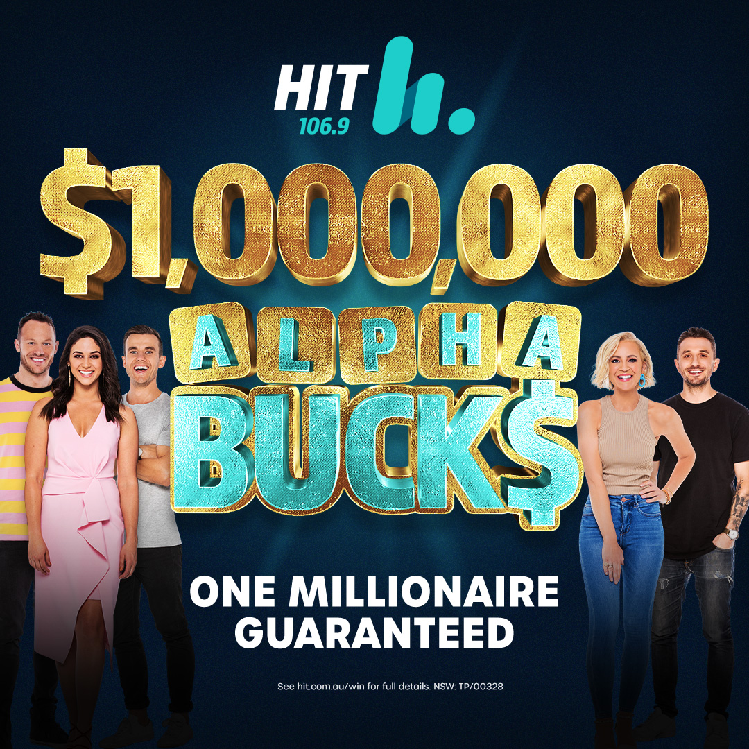 hitnewie's tweet photo. ARE YOU OUR GUARANTEED MILLIONAIRE? 💰💰
Listen to Nick Jess &amp; Ducko this Friday morning on Hit106.9 Newcastle to find out how to make it happen. #alphabucks https://t.co/GqHqs5CNFn