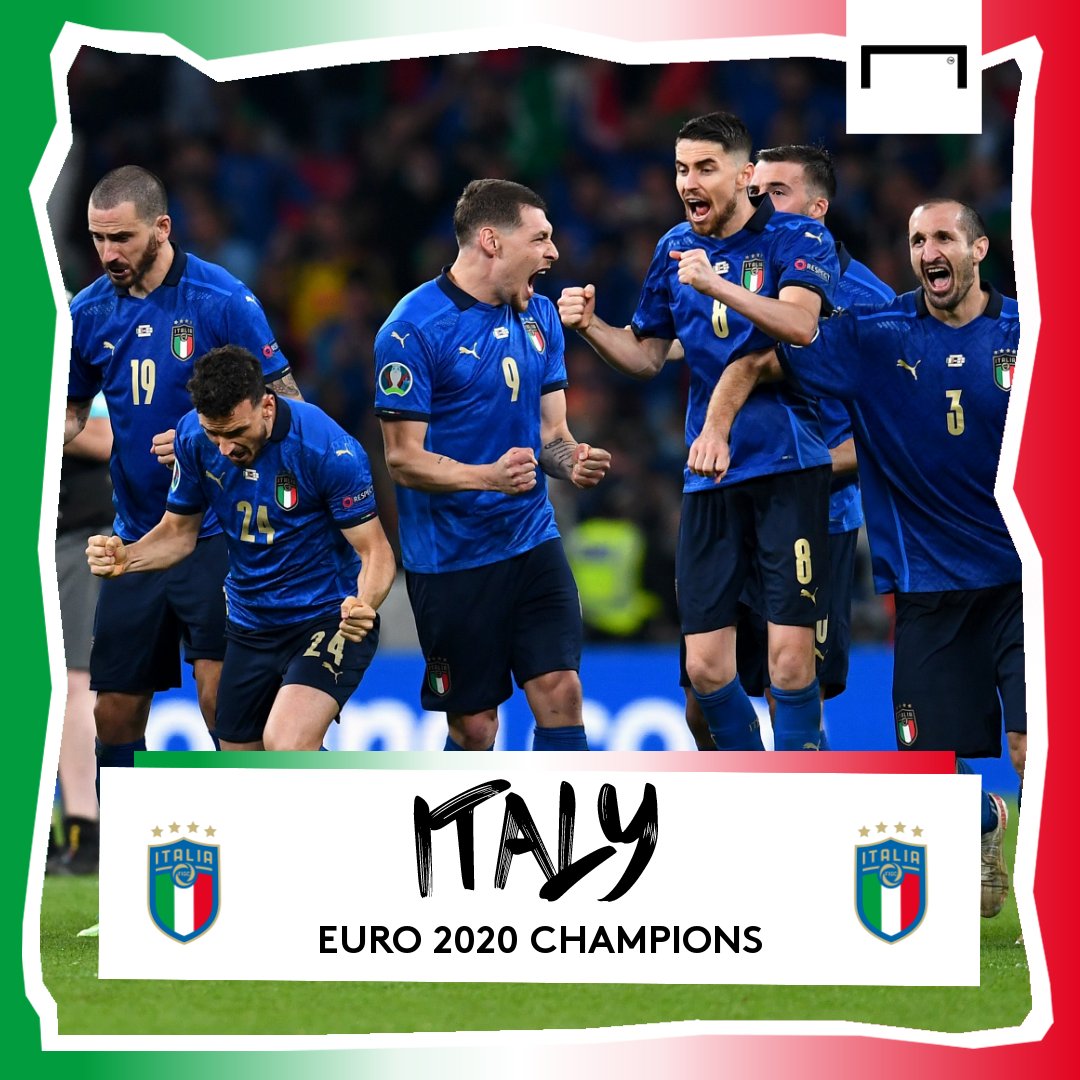 goal's tweet image. EUROPEAN CHAMPIONS FOR THE FIRST TIME SINCE 1968 🏆

IT'S COMING TO ROME 🇮🇹

#EURO2020 #ITA #ENG