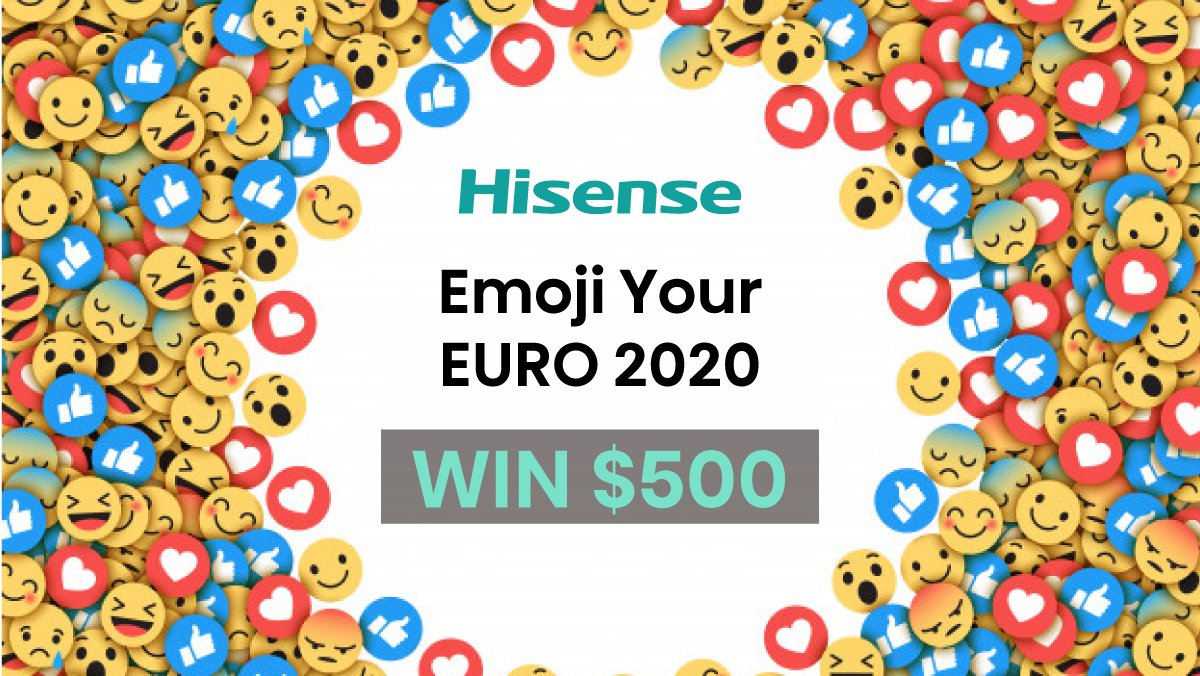 HisenseIntl's tweet photo. 📣WIN a $500 Amazon Gift Card
 Did your favorite team lift the 🏆 ? How are you feeling right now? 
🎉🎊😊😥😣😑😖✨etc. 

🎁 Use an emoji to tell us + #Hisense to WIN a $500 Amazon Gift Card
(The giveaway is valid between July 11th–15th )

#EURO2020 #Hisense #Giveaway https://t.co/ACm3Mp6mRO