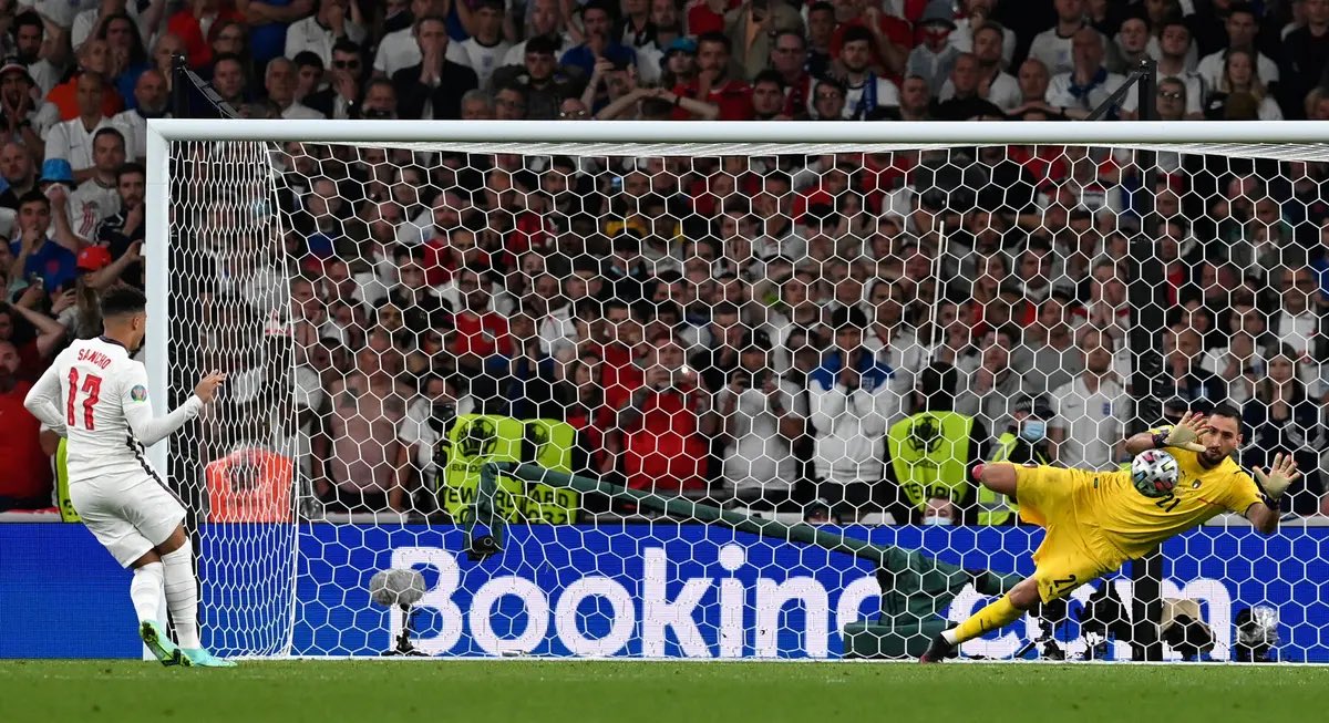Italy beat England in a penalty shootout to win the European soccer championship on Sunday in London, dashing England’s hopes of winning its first major title since the 1966 World Cup.
