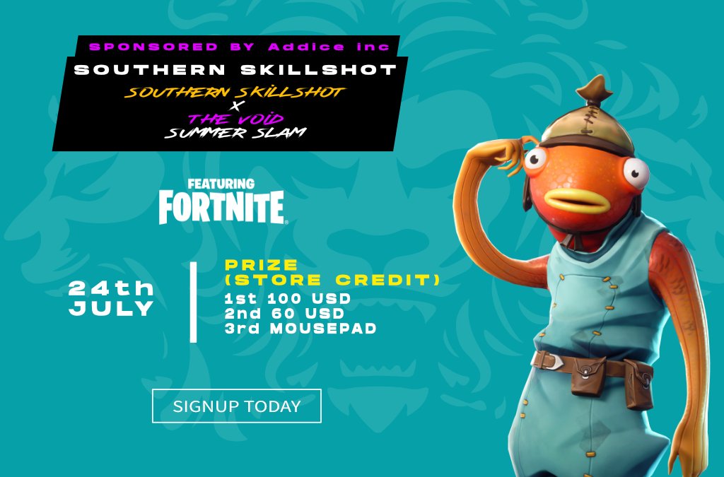 Football might not be coming home, but you can come home to the Southern Skillshot x @voidplayground Fortnite Summer Slam!

Go get yourself ten kills on the board and wipe out the competition on July 24th!

Sign up now!
🔗andbox.com/tournaments/so…