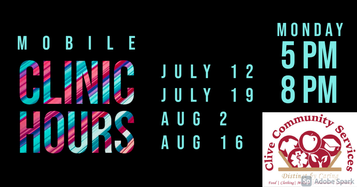 Mobile clinic in our parking lot tomorrow night, July 12, 5-8pm.  If you need a sports physical, remember to download and print the sports physical form from your school district's website before you come. No appointment necessary; first come, first served.