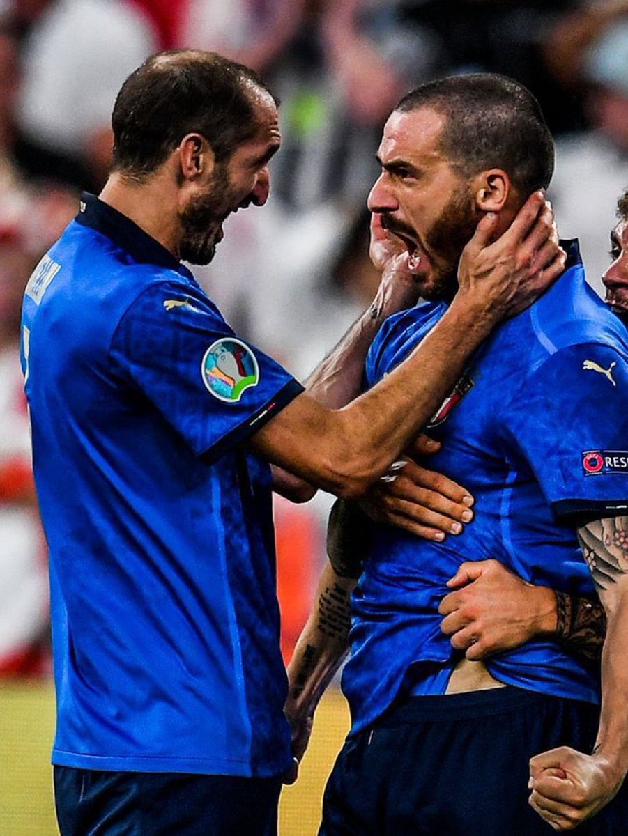 بعيداً عن تتويج إيطاليا بالبطولة

بطووولة عظييييمة جداً جداً للثنائي بونوتشي وكيلليني ثنائي اخفى مهاجمين من طينة كين ولوكاكو واظهروا صلابة دفاعية وقيادة مابعدها قيادة ومن خلفهم الاخطبوط جيجي دورناروما 
الف الف الف مبرووووووك لعشاق الازوري😭🇮🇹😍
 #ايطاليا_انجلترا