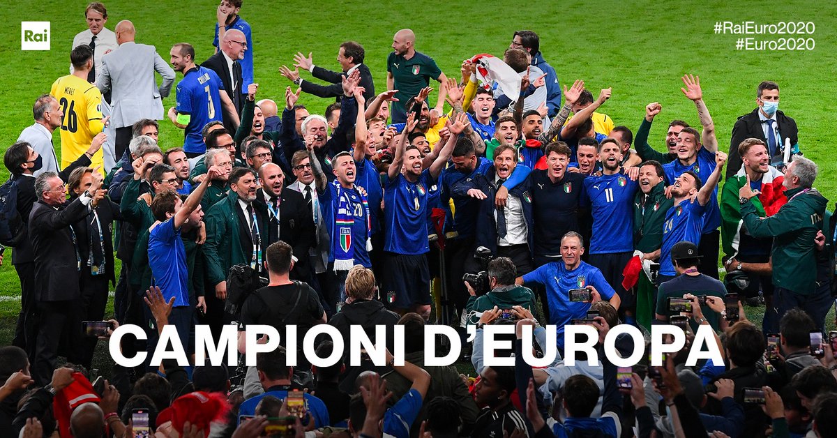 ⚽️ C A M P I O N I  D’ E U R O P A 🇪🇺 
🇮🇹 L’Italia vince #Euro2020
<a href="/Vivo_Azzurro/">Nazionale Italiana</a> 👏🏻 🎉

#11luglio #ItaliaInghilterra #Rai1 <a href="/RaiPlay/">RaiPlay</a> <a href="/RaiSport/">RaiSport</a> #RaiEuro2020