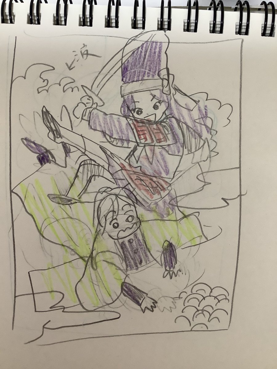 ラフ絵です😃 https://t.co/HLdLThG3K5 