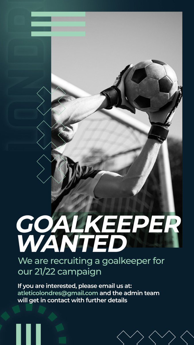 We’re still on the hunt for a new Goalkeeper, if you are interested please get and touch! via DM #goalkeeper #Grassroots 

<a href="/purelyplayers/">Purely Players - 🏴󠁧󠁢󠁥󠁮󠁧󠁿 #FFFUK</a> <a href="/ukfootyfinder/">ukfootballfinder.co.uk</a> <a href="/GoalkeeperFind1/">Goalkeeperfinder1</a> <a href="/findmeaplayer/">Find Me A Player</a> <a href="/player_database/">The Football Player Database</a> <a href="/Player1stUK/">Player 1st UK</a>