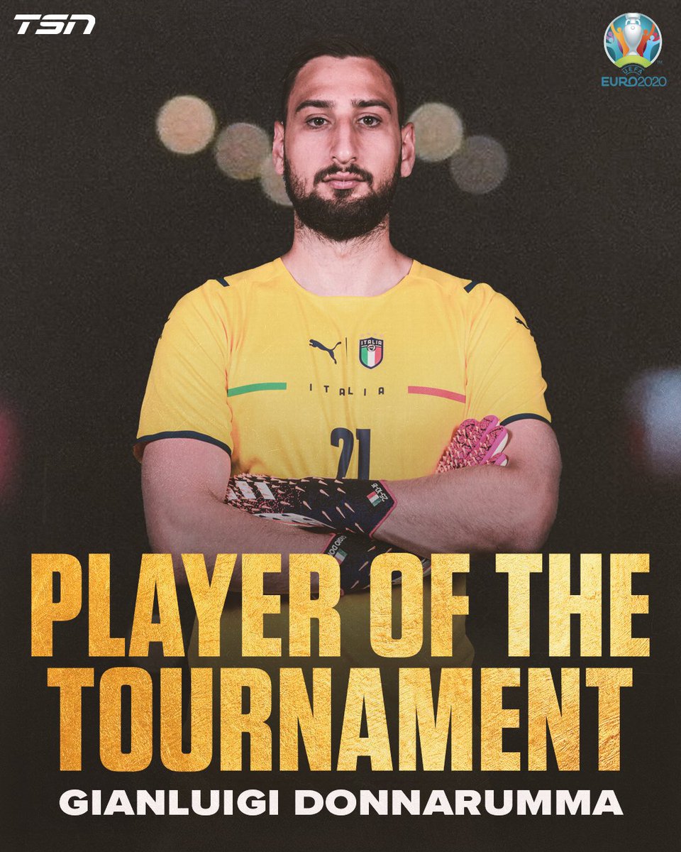 TSN_Sports's tweet photo. Gianluigi Donnarumma is awarded Player of the Tournament! 🇮🇹 https://t.co/qGHYd9GhqF