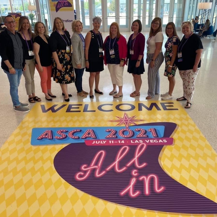 Excited to spend my 1st ASCA conference with these people! I feel like a kid in a candy store! #counselorstrong