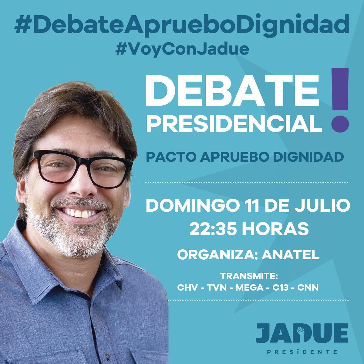 PCZonaSurRM's tweet photo. ⭕HOY⭕
A las 22:35 hrs. estara nuestro candidato Daniel Jadue en #DebateAprueboDignidad que será transmitido por los canales de tv abierta.
Recuerda usa el #JaduePresidente y acompañemos a nuestros compañero es esta jornada tan importante ✊🏻 https://t.co/sNywbWZeXT