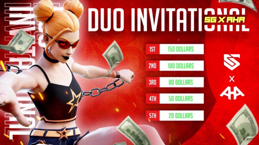 SGScrimss's tweet photo. Want an invite to finals of our $400 duo tournament? Here’s your chance. 

All you have to do is follow @AHAScrims and @SGScrimss, retweet, like, and @ your duo below! We will be picking winners in the coming days! https://t.co/rRuOiEZQk0