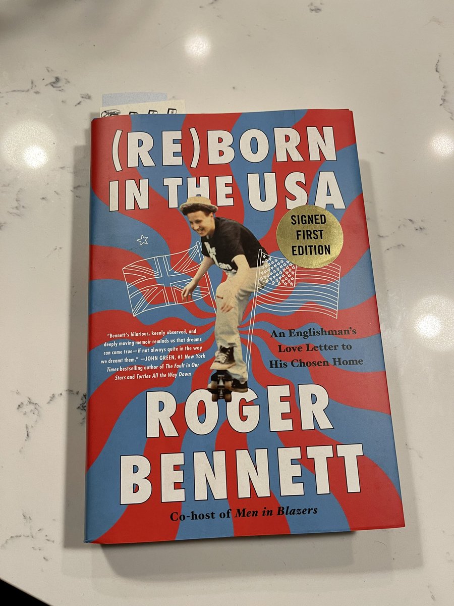 Chris_Perez2's tweet photo. England may have lost, but today I won the honor of receiving my preordered, signed copy of (Re)Born in the USA by @rogbennett of @MenInBlazers from @ElliottBayBooks https://t.co/eqmI3XlunO