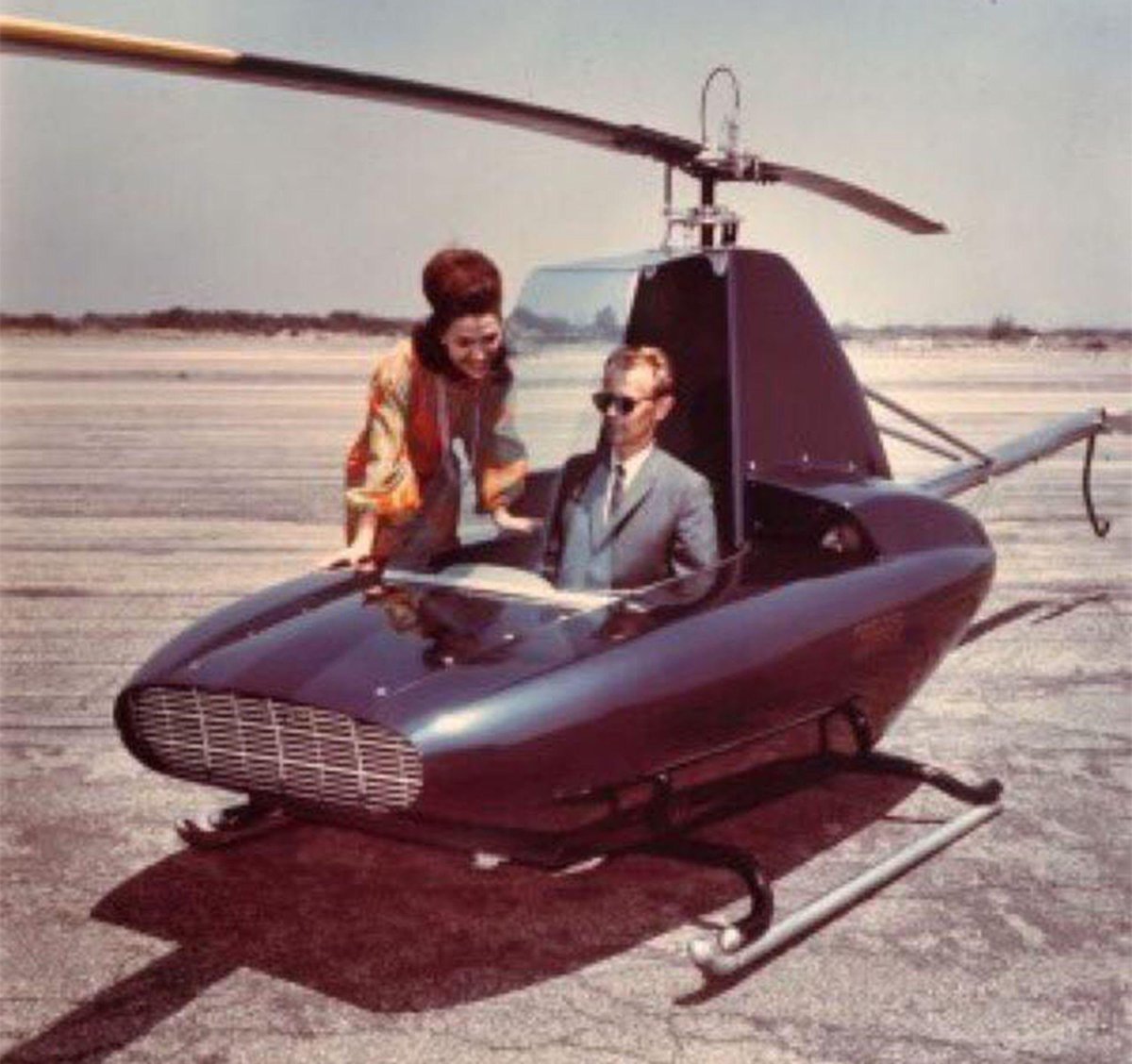 The Schramm Javelin Prototype - a single-seat aluminum body helicopter designed by B.J. Schramm, 1965