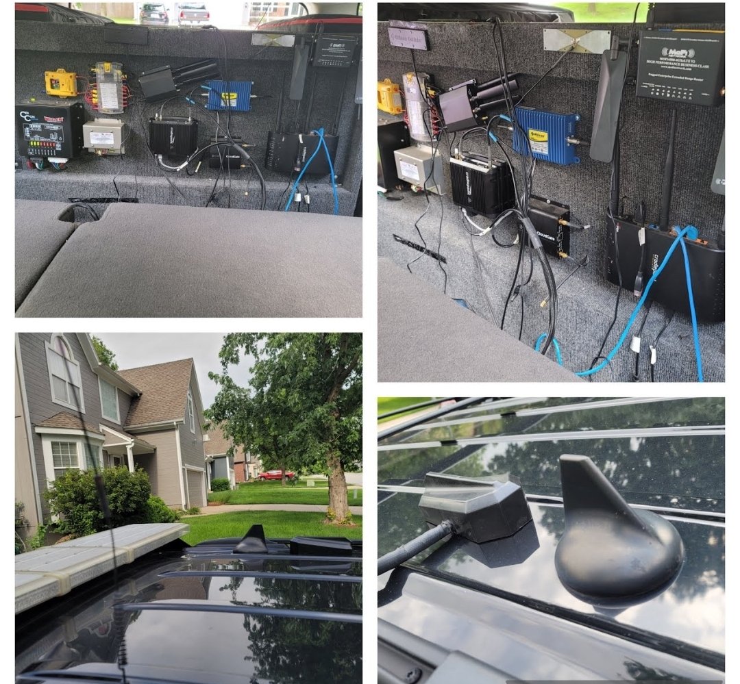 MancusoBrian's tweet photo. Radio-IP VPN Demo police car is loaded up with every possible router & solution. Showcasing our technology car at Georgia chief of police show this week & demonstrating T-Mobile. #radioip #tmobileforbusiness #newcom #police #5g #sheriff #hyperionpartners #tmobile @db_bezz https://t.co/k4SYDz1cq8