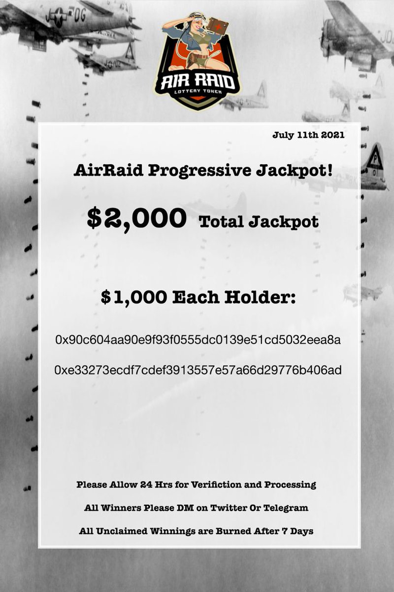 Today's $ARAID Lottery winners!!

#congratulations 💰💰💰

#lottery #veterans #winners #charity #airraid #win #crypto #cryptonews #Cryptocurency #floki #hokk #keanu #f9 #trending #myobu