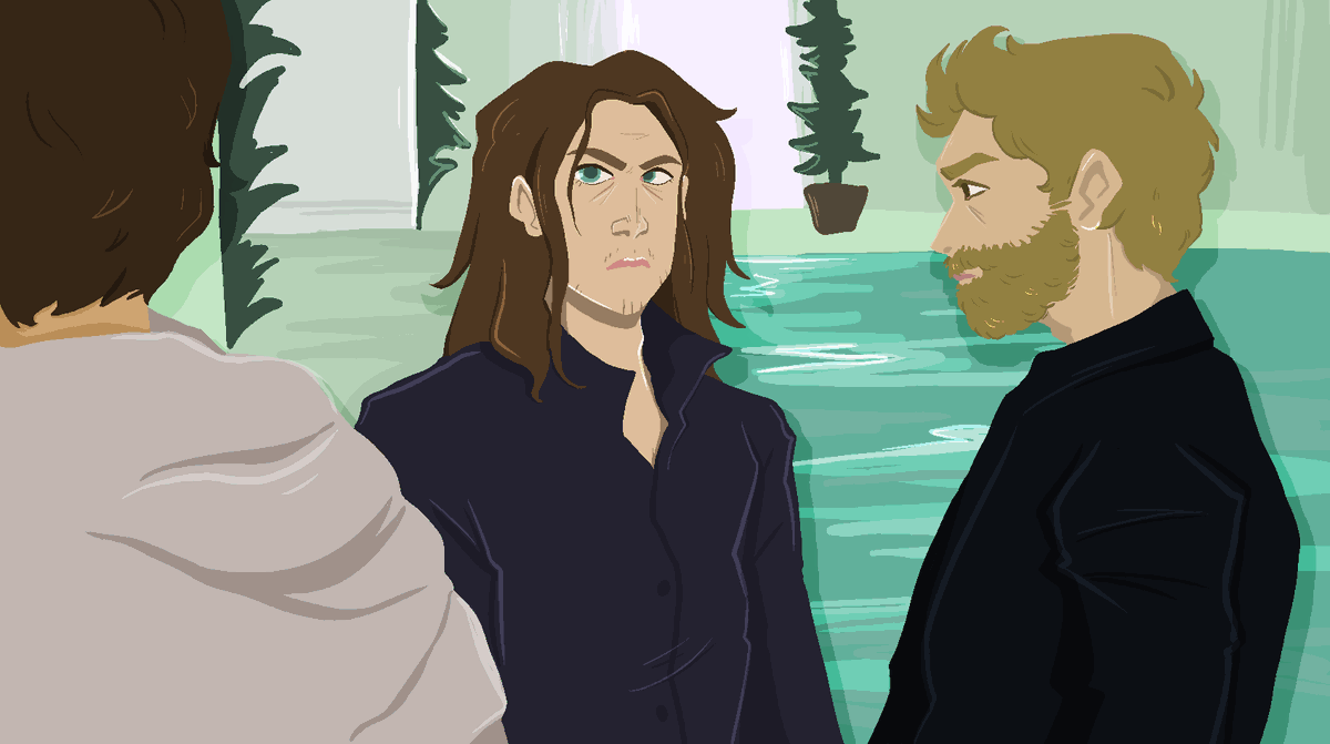 snarknets's tweet photo. "that's no way to treat an old friend!"
(redraw of the iconic pool scene from leverage's the big bang job) https://t.co/4AaYxNLsWb