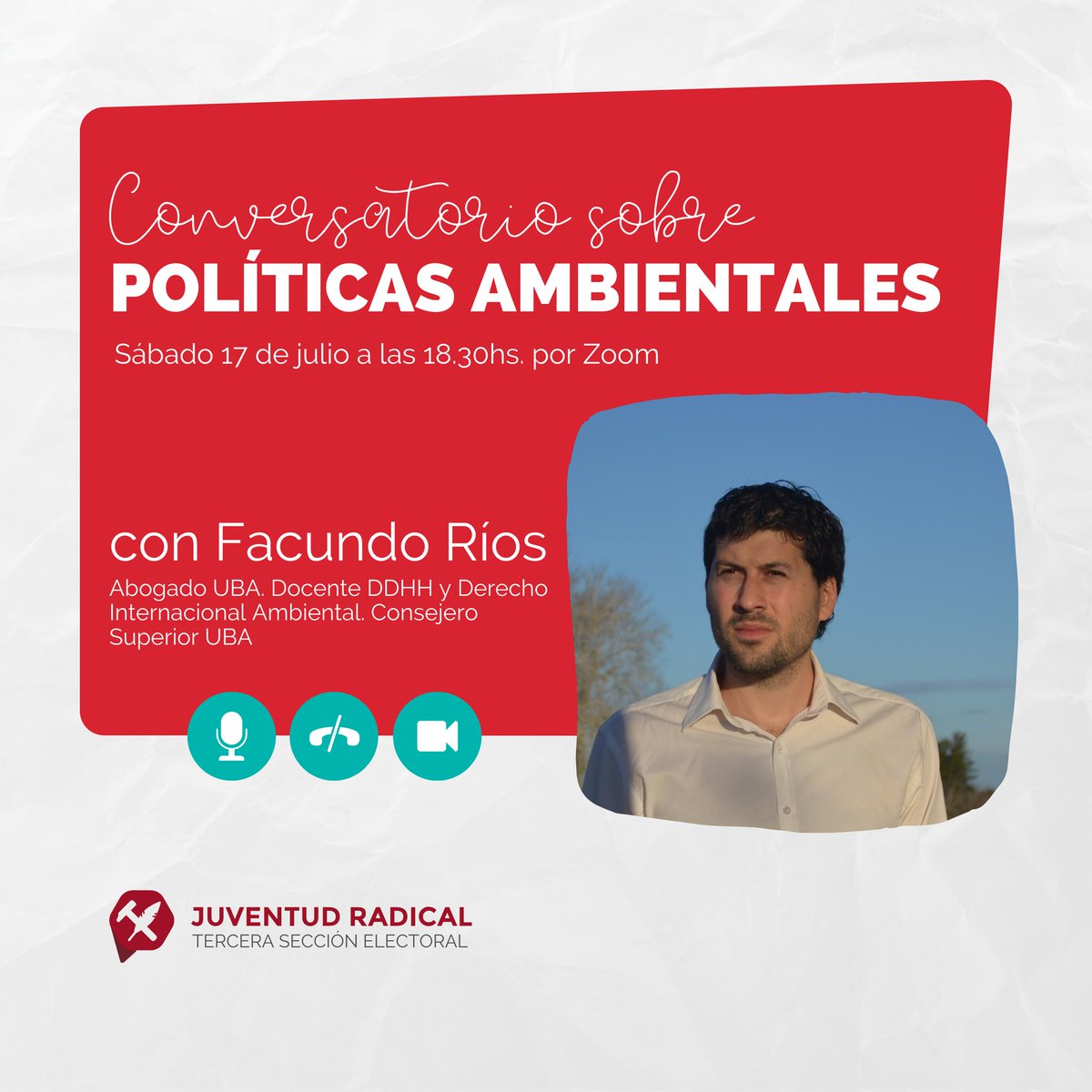 JRTercera's tweet photo. Te invitamos a participar del 1° Plenario Seccional el día sábado 17 de julio por Zoom.

📅 Cronograma:
 18.30hs. - Conversatorio sobre Políticas Ambientales con Facundo Ríos Abogado UBA. Docente DDHH y Derecho Internacional Ambiental. Consejero Superior UBA
19.30hs. - Plenario. https://t.co/XNNLBYSS1r