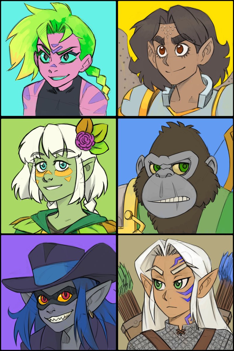 Portraits for one of my #DnD parties 