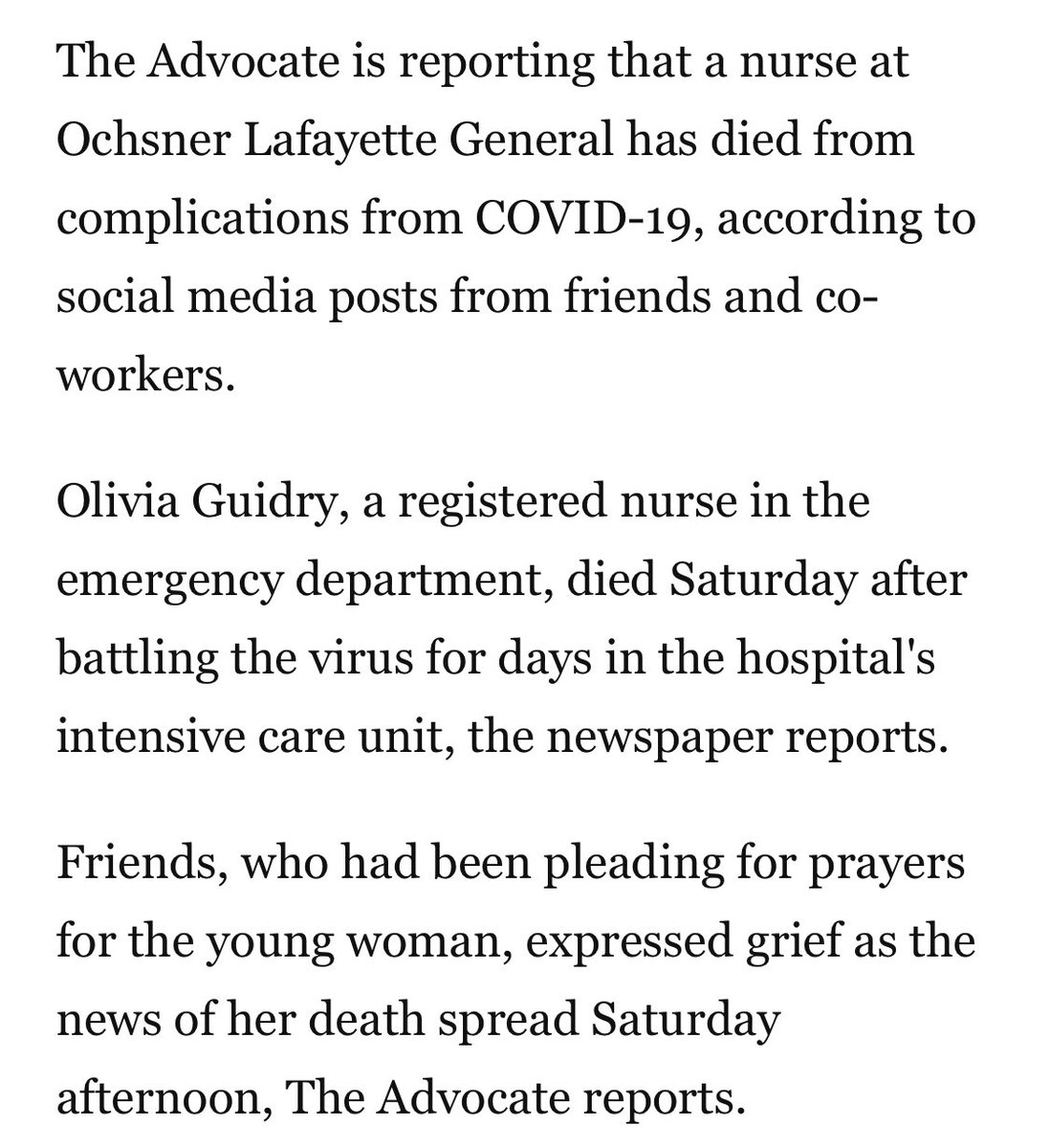 chris_notcapn's tweet photo. Olivia died this week from COVID-19. https://t.co/pJsLycHAoh