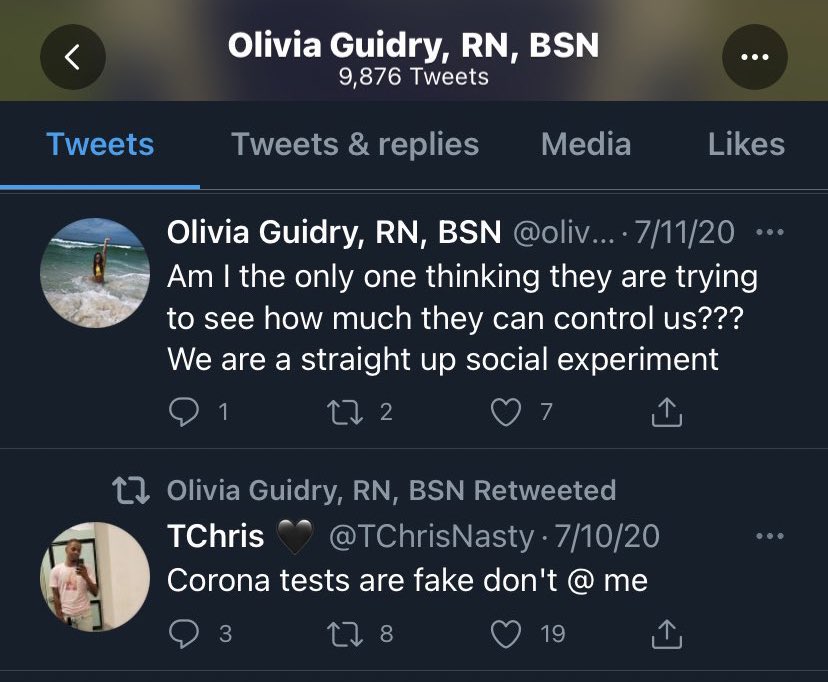 chris_notcapn's tweet photo. Olivia died this week from COVID-19. https://t.co/pJsLycHAoh