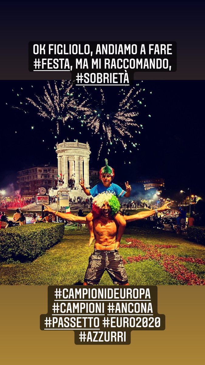 Ok figliolo, andiamo a fare #festa, ma mi raccomando, #sobrietà #campionideuropa #campioni #ancona #passetto #azzurri #Euro2020Final #EURO2020