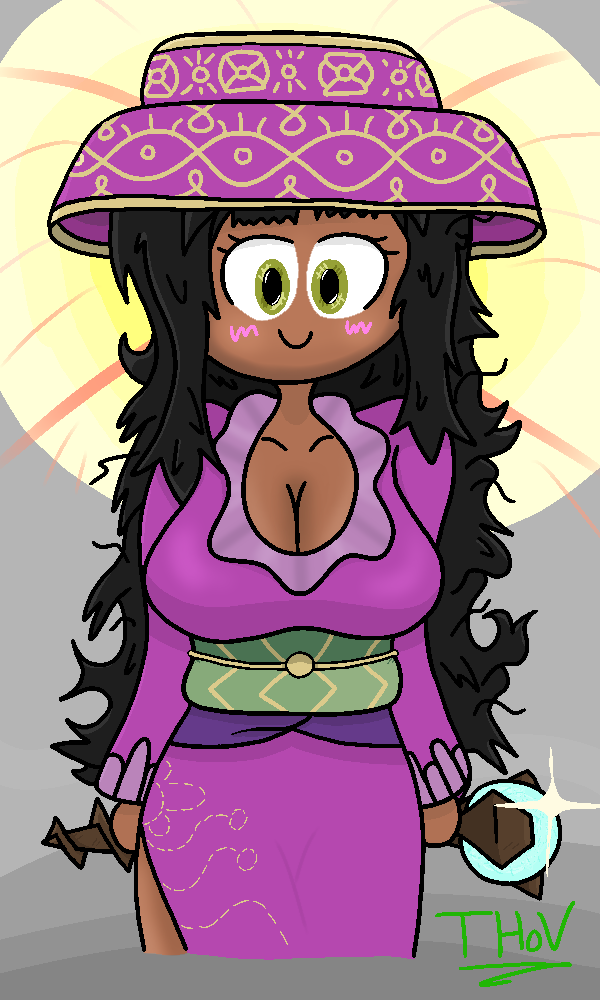 THoV_Art's tweet photo. June Wallow (last name pending) Another oc of mine that's a traveling fortune teller and an amateur artist. I'll be posting two variations of this drawing in the replies.
.
#oc #TheHatterofVale #THoV https://t.co/0ivbHuW7GE