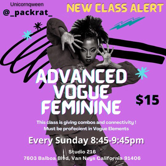 StudioTwoOneSix's tweet photo. π¨NEW CLASS ALERTπ¨
Owwww! @_PackRat_ said the girls are finally ready!! π₯π₯π₯ There is now an ADVANCED VOGUE CLASS right after the BEGINNERS CLASS! ππ₯π€―ππΎπ© Come Vogue zownnnnn with the Queen EVERY SUNDAY NIGHT!
#packrat #voguesundays #voguesunday #trainatstudio216 https://t.co/ov1az2LpId