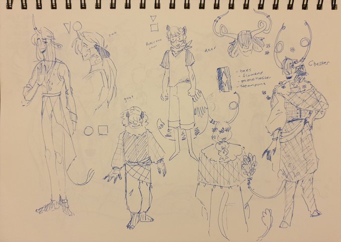 Dsmp fusion au perhaps? Here are the first sketches for #beeduo #beeduofanart 

Their fusion name is Chester :D 