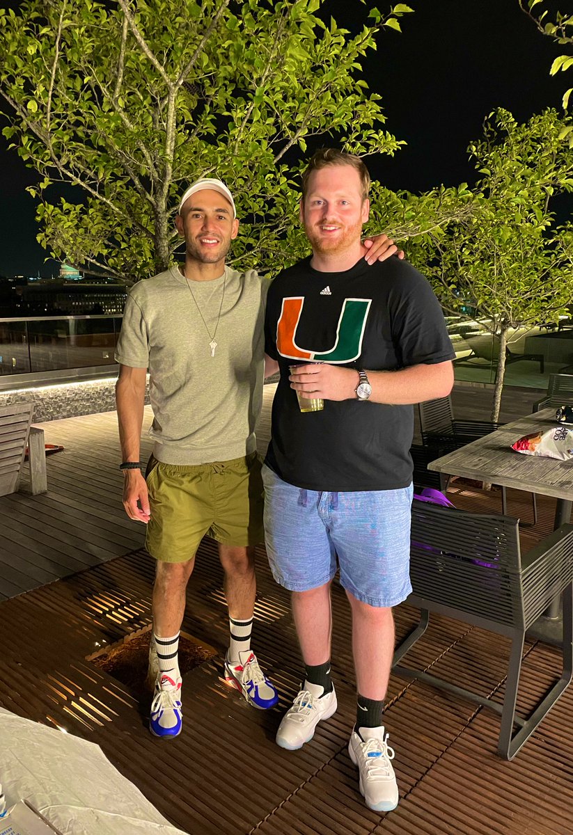 SirMannyG's tweet photo. Had a great time last night sending @Sam__Stephens off to the U of Miami law school! Sam was a great co-worker and has a bright future as a lawyer. Wishing you the best buddy. Good luck! #TheU #kotd #sneakers #LawSchool https://t.co/gDyLKBtSz8