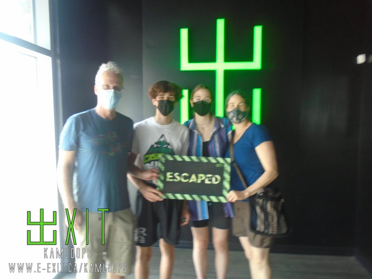 exitkamloops's tweet image. Here’s some of our awesome escapee’s from July 4-10 2021. Many failed and many succeeded! Test your wits today! #ExitKamloops #kamloopsescapegames