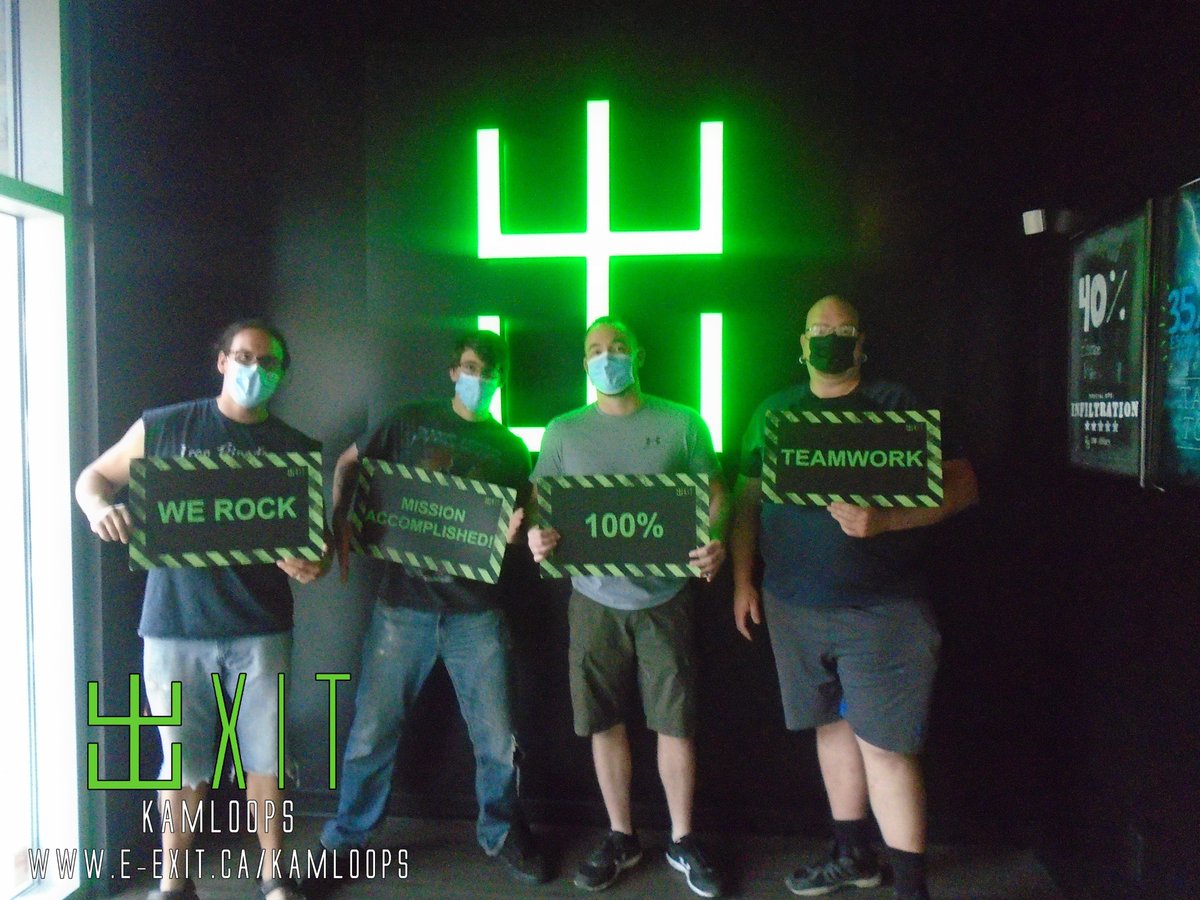 exitkamloops's tweet image. Here’s some of our awesome escapee’s from July 4-10 2021. Many failed and many succeeded! Test your wits today! #ExitKamloops #kamloopsescapegames