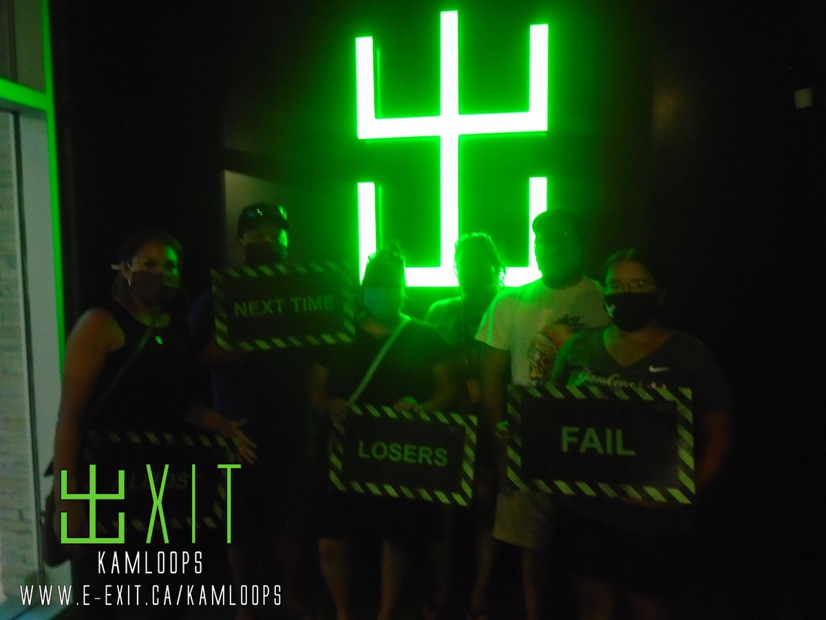 exitkamloops's tweet image. Here’s some of our awesome escapee’s from July 4-10 2021. Many failed and many succeeded! Test your wits today! #ExitKamloops #kamloopsescapegames