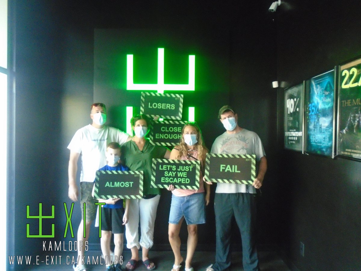 exitkamloops's tweet image. Here’s some of our awesome escapee’s from July 4-10 2021. Many failed and many succeeded! Test your wits today! #ExitKamloops #kamloopsescapegames