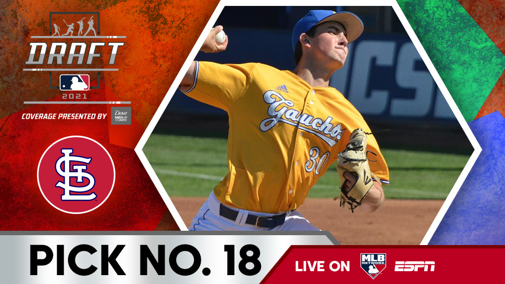 With the 18th overall pick, the <a href="/Cardinals/">St. Louis Cardinals</a> select <a href="/UCSB_Baseball/">UC Santa Barbara Baseball</a> right-hander Michael McGreevy, No. 28 on the Top 250 Draft Prospects list.

Watch live: atmlb.com/3wAIDJg