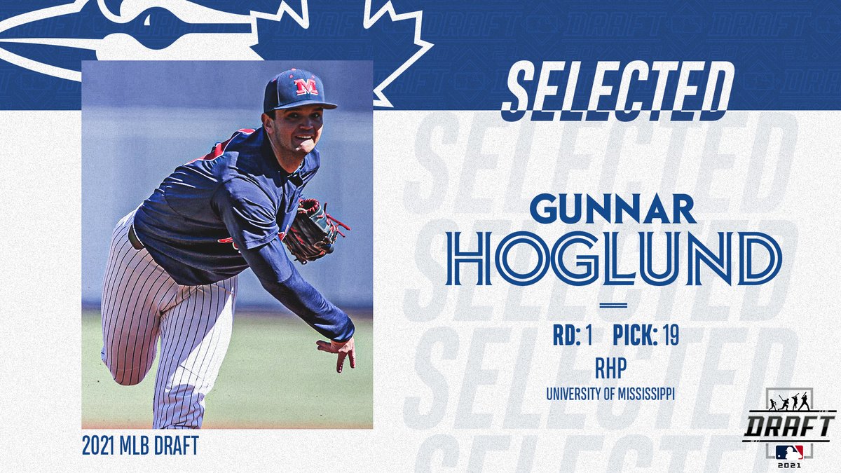 With the 19th pick in the 2021 #MLBDraft, we've selected RHP Gunnar Hoglund from <a href="/OleMissBSB/">Ole Miss Baseball</a>!

Congrats, <a href="/GunnarHoglund/">Gunnar Hoglund</a>!