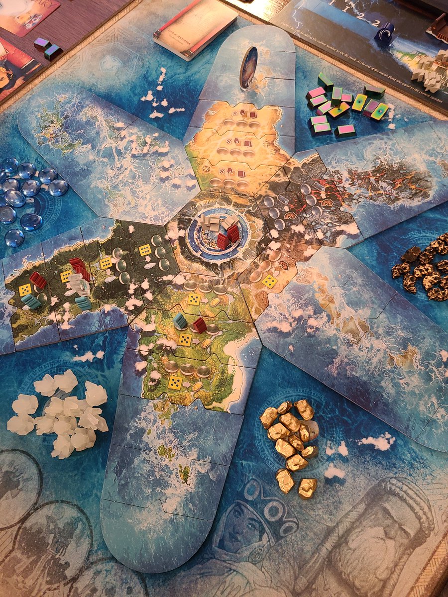 TableIt_'s tweet image. By our surprise today, Atlantis Rising from @ElfCreekGames was delivered and what a surprise it was! Got it to the table within the hour and an hour later, got a spot within our top ten favorite games. A wonderful co-operative worker placement game with amazing production value.