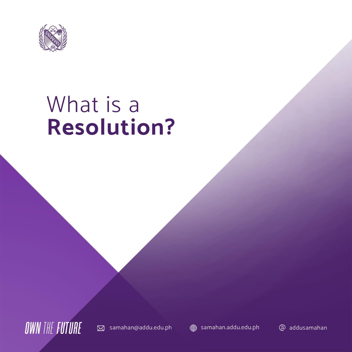 addusamahan's tweet photo. THREAD | Ateneans, know what are resolutions and how it can help us! 📝

A resolution is a legislation that entails an opinion and intended action of the Student Assembly and SAMAHAN.

It includes details on how SAMAHAN intends to improve our university experience! 

#OneOVP🤝 https://t.co/5E75cxeyXW